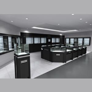 Matt Black Jewelry Shop Design And Jewellery Lighted Showcase Design