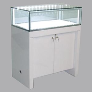 Mdf Solid Wood Tempered Glass Made Jewellery Display Showcase With High-powered Led Lights