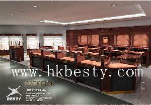 Good Jewellery Shop Design And Custom-made Lighted Jewellery Showcase