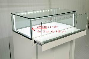 White Glossy Wood Jewelry Store Display Furniture, Jewelry Store Show Counter And Design