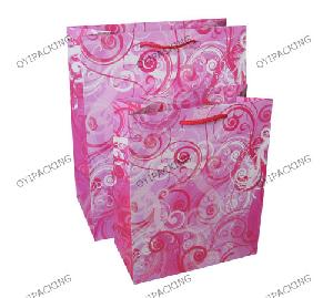 pink loves fashional paper shopping bag