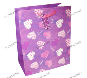 purple heart loving recycled bag