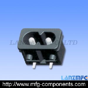 Ac Power Plug Receptacle With Plastic Cover, Lz-8-9p9g