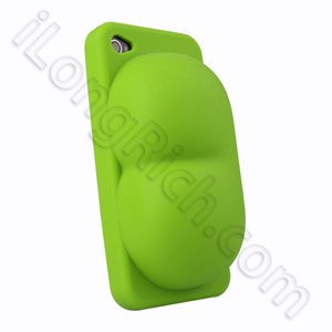 Ibooty Silicone Case And Stand For Iphone 4 Butt Green