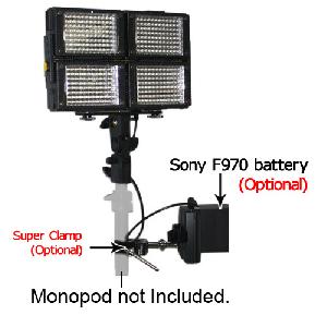 Hdv-z96 4pcs On-camera Led Video Lighting Support Stand Sony Adapter 1x4 Dc Cable