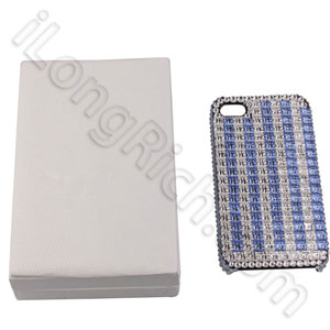 Bust Buy Luxurious Diamond Series Cube Stripe Swarovski Crystal Cases Silver Blue