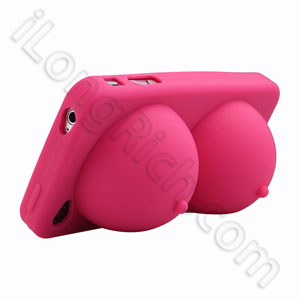Ibooty Silicone Case And Stand For Iphone 4 Bra Pink
