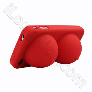 Ibooty Silicone Case And Stand For Iphone 4 Bra Red