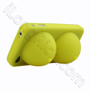 Ibooty Silicone Case And Stand For Iphone-4 Bra Yellow