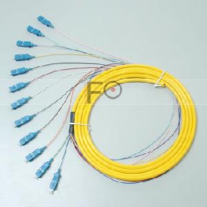 Single Mode Fiber Optic Sc Bundle Pigtail 12 Color Coded