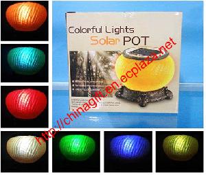 colorful light solar pot