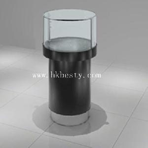 Cylinder-shaped Jewelry Shop Tower Case Disply