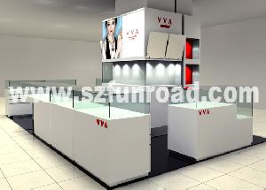 acrylic mdf tempered glass jewelry display showcase stand kiosk