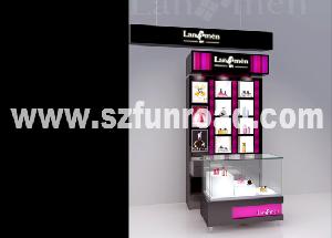 Cosmetic Display Showcasse Made Of Tempered Glass, Led Light , Mdf, Acrylic