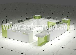 Phone , Watch Dispaly , Glasses Display Showcase , Stand, Kiosk Made Of Mdf, Tempered Glass