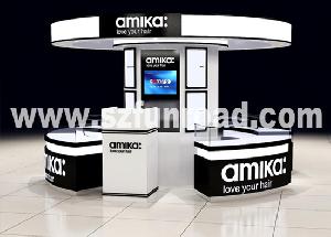 Sell Cosmetic Dispaly Kiosk / Stand / Showcase Made Of Mdf , Led Light, Tempered Glass