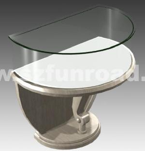 Semi-circle Display Showcase For Glassess Made Of Mdf, Tempered Glass, Led Light