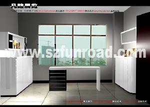 White And Black Display Stand For Dispaly Goods Made Of Mdf , Baking Paint