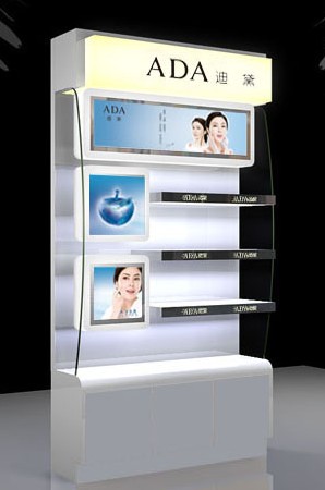 wood glass display stand kiosk cabinet