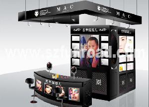 Classic Cosmetic Display Kiosk Made Of Baking Paint, Mdf