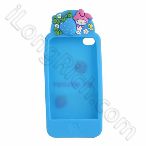 angel baby strawberry soft silicone cases iphone 4 blue