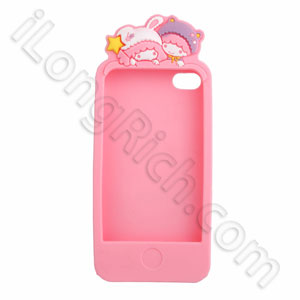 Iphone 4 For Angel Baby Series Star Soft Silicone Cases Pink