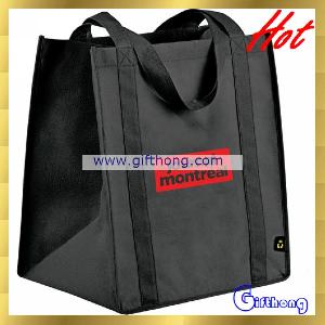 Black 90 Gsm Nonwoven Fabic Tote Bag