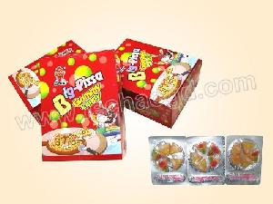 15gr Pizza Oem Halal Gummy Candy, Confectionery In Press Packed, With Plastic Fork Inside