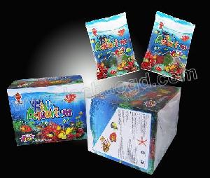 25g fish shaped yummy gummy candy printed bag