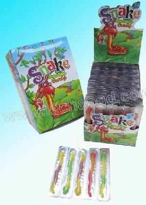 25g Gummy Snake Shaped Candy / 5 In 1 Press Packed Yummy Gummy With Display Box