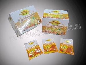 25gr orange fruit flavor gummy candy individual bag confectionery sweet