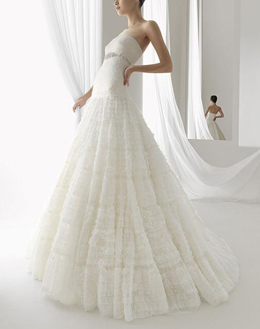 Strapless Front Rhinestone Embellished Ball Gown Floor-length Wedding Dress