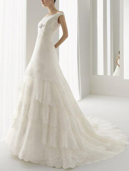 Wholesale Off The Shoulder A-line Train Wedding Dress