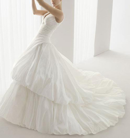 Wholesale Pleat Embellished V-neck Ball Gown Train Wedding Dress