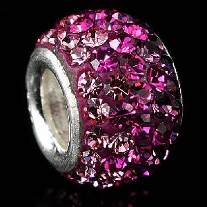 Wholesale Pink Color Rhinestone Pandora Beads