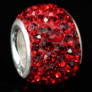 Wholesale Red Rhinestone Pandora Beads