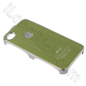 green metal wire drawing aluminium skin cases iphone 4 4s