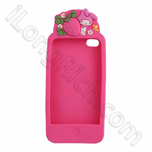 Iphone 4 For Angel Baby Series Strawberry Soft Silicone Cases Pink