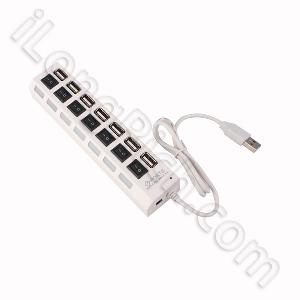 Multipurpose Socket Styles 7 Ports Usb Hub White