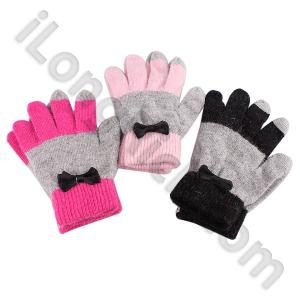 Touch Gloves For Iphone / Ipad / Other Touch Screen Mobilephone-bowknot Pink