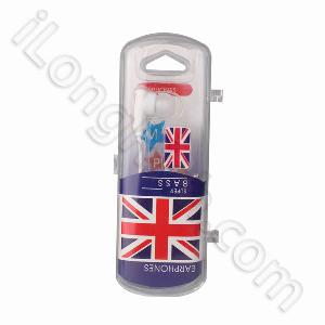 Uper Bass 3.5mm Port Stereo Inner Ear Headphone For Cellphone And Other Uk Flag