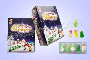 20gr Halal Christmas Gummy Soft Candy In Xmas Ring, Santa Claus And Xmas Tree Shaped