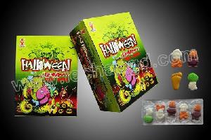 22gr Oem Halloween Gummy Candy In Big Foot, Skeleton Head, Monster And Pumpkin Shaped