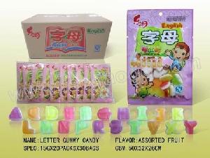 halal assorted fruit gummy candy 26 letters shaped fruity confectionery soft