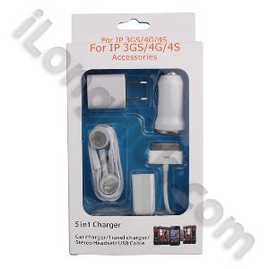 5in1 Series Charger-set For Iphone4 And 3gs