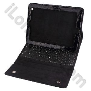 Bluetooth Keyboard With Folding Leather Protective Cases For Ipad 2 Black