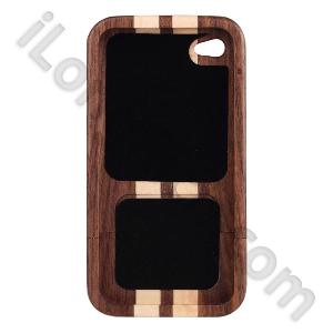 Two Color Line Rose Wood Case For Iphone 4-tclr06