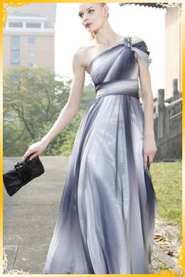 2012 Pleat Embellished Single Shoulder Fashion Formal Dress