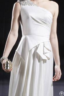 2012 Single Shoulder Beads Embellished Fashion Formal Dress