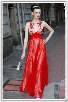 Floral Embellished High Waist Fashion Formal Dress